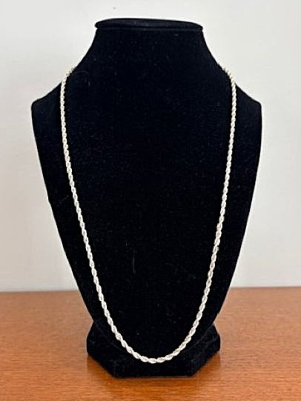 Stainless Steel Twisted Rope Chain Necklace - 22 Inches
